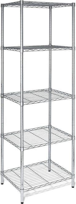 Honey-Can-Do SHF-01054 5-tier chrome shelving unit, 250 lbs