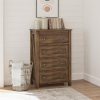 Woven Paths Scandi Farmhouse 4 Drawer Dresser, Rustic