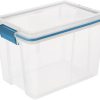 Sterilite Large 20 Quart Multipurpose Clear Plastic Storage Container Tote with Latching Lid for Home and Office Organization (24 Pack)