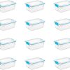 Sterilite Multipurpose 12 Quart Plastic Storage Container Tote Box with Secure Gasket Sealed Latching Lids for Home and Office Organization, (12 Pack)