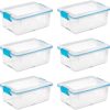 Sterilite Multipurpose 12 Quart Plastic Storage Container Tote Box with Secure Gasket Sealed Latching Lids for Home and Office Organization, (6 Pack)