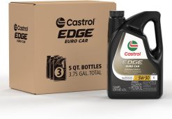 Castrol 15E891 Edge Euro 5W-30 K Motor Oil, 5 Quart, Pack of 3