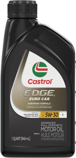 Castrol 15E892 EDGE Euro 5W-30 K Advanced Full Synthetic Motor Oil, 1 Quart, Pack of 6