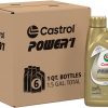 Castrol 6114 Power1 4T 10W-50 Full Synthetic Motorcycle Oil, 1 Quart, Pack of 6