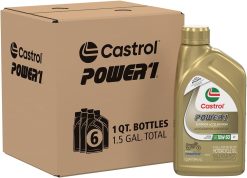 Castrol 6114 Power1 4T 10W-50 Full Synthetic Motorcycle Oil, 1 Quart, Pack of 6