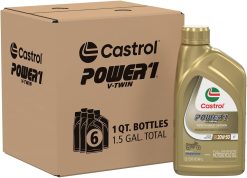 Castrol 6116 Power1 V-Twin 20W-50 Full Synthetic Motorcycle Oil, 1 Quart, Pack of 6