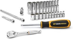 GEARWRENCH 80313 26 Pc. 1/4" Drive 12 Pt. Standard Mechanics Tool Set, SAE