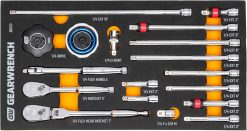 GEARWRENCH 86520 18 Piece 1/4" 90T Ratchet & Drive Tool Set with EVA Foam Tray