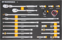 GEARWRENCH 86521 21 Piece 3/8" 90T Ratchet & Drive Tool Set with EVA Foam Tray