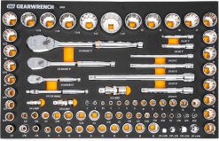 GEARWRENCH 86529 83 Pc. 1/4, 3/8", 1/2" 90-Tooth SAE/Metric Mechanics Tool Set with EVA Foam Tray