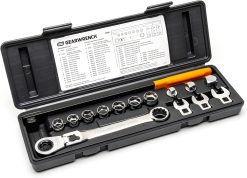 GEARWRENCH 89000 15 Pc. Serpentine Belt Tool Set with Locking Flex Head Ratcheting Wrench