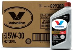 Valvoline 899383-CS Extended Protection High Mileage with Ultra MaxLife Technology 5W-30 Full Synthetic Motor Oil 1 QT, Case of 6