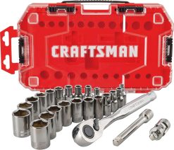 CRAFTSMAN CMMT12028 Mechanics Tool Set, 1/4" Drive, SAE/Metric, 24 Piece