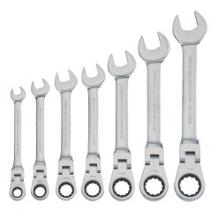 CRAFTSMAN CMMT87009 Ratchet Set, 7-Pack, 72-Tooth, 180 Degree Flexi Head Design, Solid Chrome Finish