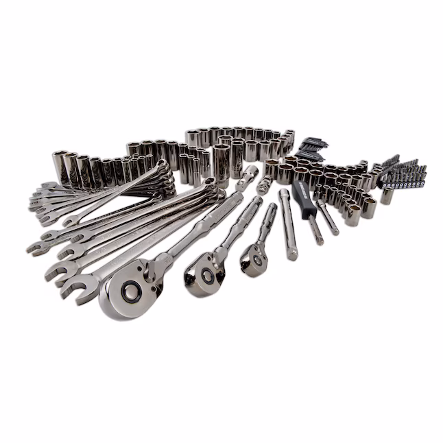 CRAFTSMAN CMMT99154L OVERDRIVE 154 -Piece Standard (SAE) and Metric Gunmetal chrome Mechanics Tool Set with Hard Case