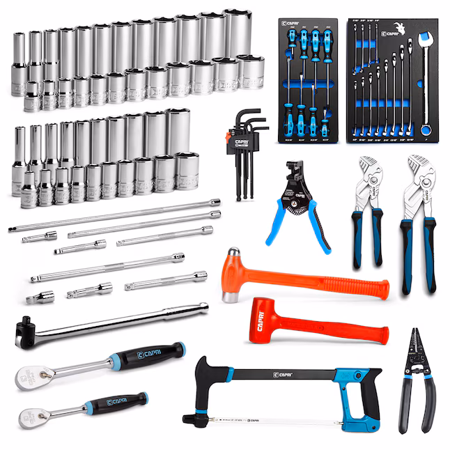 Capri Tools CP-APPRENTICE-93S6 93 -Piece Standard (SAE) Chrome Mechanics Tool Set (no case)