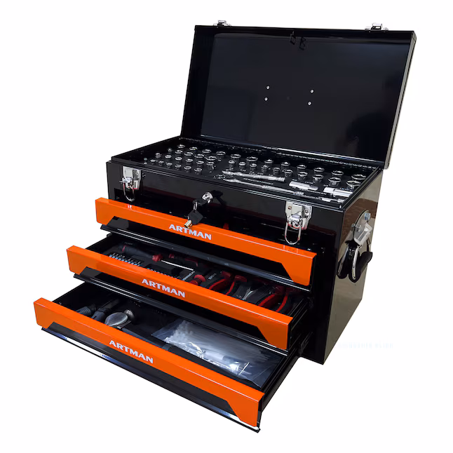 LETILY F5HUY8AZ 339 -Piece Standard (SAE) and Metric Chrome Mechanics Tool Set with Hard Case