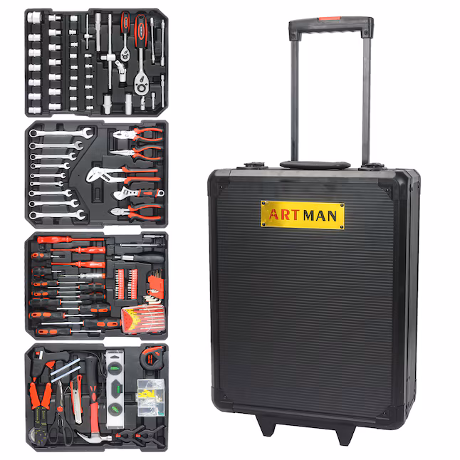 LETILY NTTG8NJ4 899 -Piece Standard (SAE) and Metric Chrome Mechanics Tool Set with Hard Case
