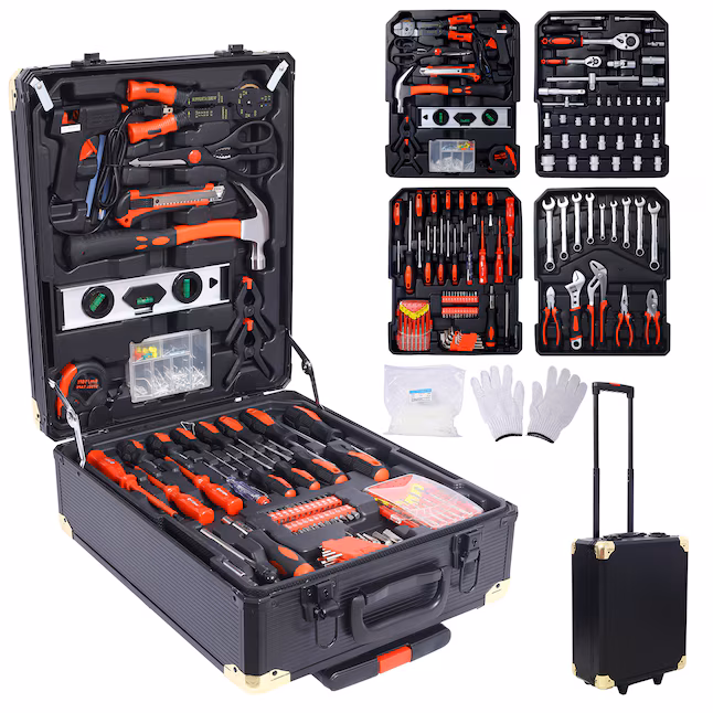 LETILY VDDPIC4A 969 -Piece Standard (SAE) and Metric Polished chrome Mechanics Tool Set with Hard Case