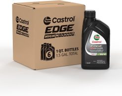Castrol ‎15989F-6PK EDGE High Mileage 10W-40 Advanced Full Synthetic Motor Oil, 1 Quart, Pack of 6