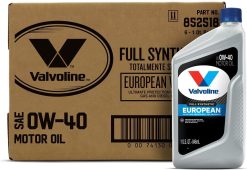 Valvoline ‎852518-CS European Vehicle Full Synthetic SAE 0W-40 Motor Oil 1 QT, Case of 6