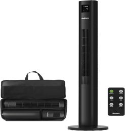 HOLMES 32510341 Stack-N-Connect 45" Digital Tower Fan with Remote, 4 Speeds, 4 Modes, Timer, Oscillation & Storage Bag - Black