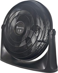 Comfort Zone CZHV201BS 20'' PowrCurve High Velocity Floor Fan – 3-Speed, 180° Tilt, Wall-Mountable, for Home, Gym, Office & Bedroom
